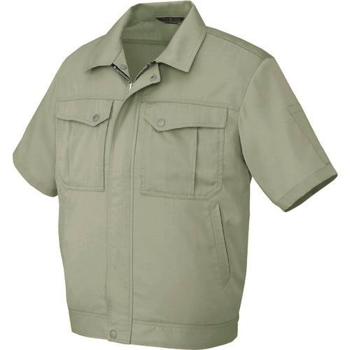 ■アイトス 半袖ブルゾン(男女兼用) アースグリーン 4L 56610054L(1442268)[送料別途見積り][法人・事業所限定][掲外取寄]