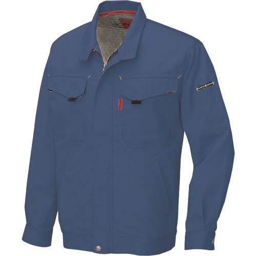 ■アイトス 長袖サマーブルゾン(男女兼用) ブルー 6L 55300066L(1445472)[送料別途見積り][法人・事業所..