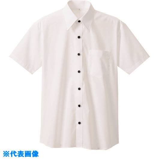 ■アイトス 半袖シャツ(男女兼用) ホワイト L 8021001L(1445790)[送料別途見積り][法人・事業所限定][掲外取寄]
