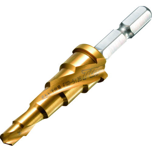 ■トップ工業(TOP) 電動ドリル用ボルト下穴用ステップドリル 5段 穴あけ寸法Φ5.3〜13.0 ESD512B(1446736)