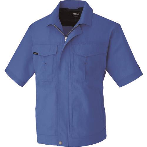 ■アイトス 半袖ブルゾン(男女兼用) ブルー L 1632006L(1446948)[送料別途見積り][法人・事業所限定][掲外取寄](4.0)