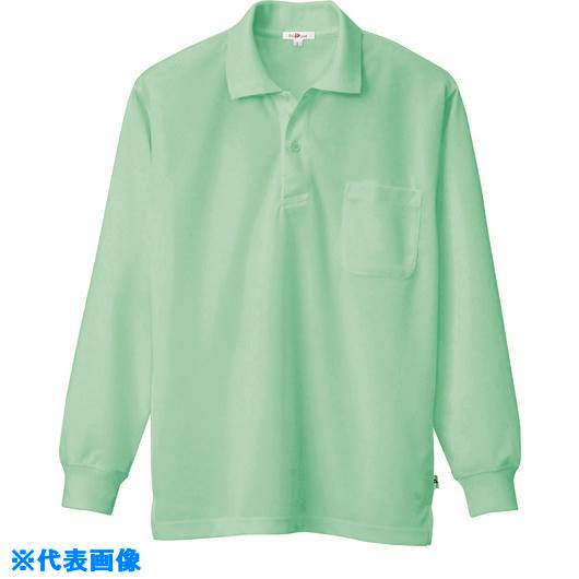 ■アイトス 吸汗速乾(クールコンフォート)長袖ポロシャツ(男女兼用) ミントグリーン M 10578005M(1447412)[送料別途お見積り][法人限定][掲外取寄]