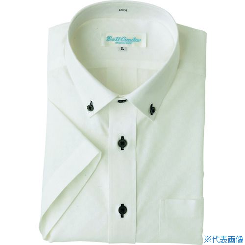 ■アイトス 半袖ボタンダウンシャツ ホワイト M 43058001M(1447458)[送料別途見積り][法人・事業所限定]..