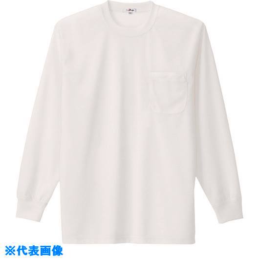 ■アイトス 吸汗速乾(クールコンフォート)長袖Tシャツ(ポケット付)(男女兼用) ホワイト 4L 105750014L(1448929)[送料別途お見積り][法人限定][掲外取寄]