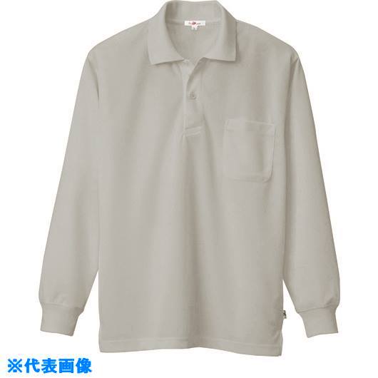 ■アイトス 吸汗速乾(クールコンフォート)長袖ポロシャツ(男女兼用) グレー M 10578004M(1450509)[送料別途お見積り][法人限定][掲外取寄]