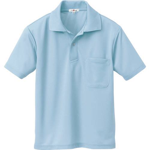 ■アイトス 吸汗速乾(クールコンフォート)半袖ポロシャツ(男女兼用) サックス S 10579007S(1450558)[送料別途お見積り][法人限定][掲外取寄]