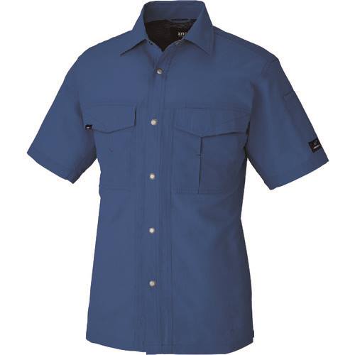 ■アイトス 半袖シャツ(男女兼用) ブルー L 1637006L(1451920)[送料別途お見積り][法人限定][掲外取寄]