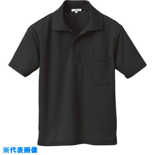 ■アイトス 吸汗速乾(クールコンフォート)半袖ポロシャツ(男女兼用) ブラック 5L 105790105L(1453650)[送料別途お見積り][法人限定][掲外取寄]