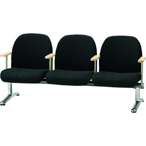 ■TOKIO ロビーチェア 背付3人掛肘付 ノワール LA3ANOR(1467700)[送料別途お見積り][法人限定][外直送]