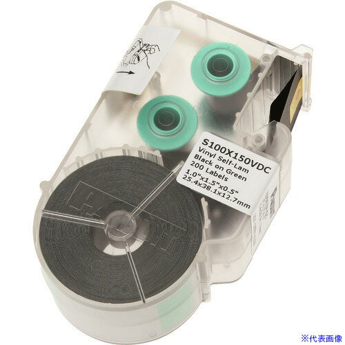 ■PANDUIT 熱転写ハンディプリンタ用セルフラミネートラベル ビニル 緑 印字部縦12.7mmx横25.4mm 200枚入り S100X150VDC S100X150VDC(1477464)×10[送料別途お見積り][法人限定][メーカー取寄]