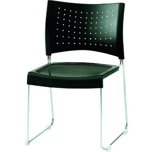 ■TOKIO スタッキングチェア メッキ脚 ブラック NFSBM10BK(1478790)[送料別途見積り][法人・事業所限定][外直送]