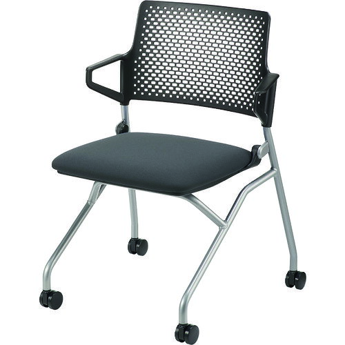 オレンジブック トラスコ中山　TRUSCOウチダ ミーティングチェアFM−345 BS ダークグレイ 〔品番:61131101〕[ 注番:1494411]特長●小振りなリング肘と繊細な背メッシュが特徴のミーティングチェアです。●座の芯材には体重を面で支える布製のバネ素材を採用し、クッション性に優れた快適な座り心地と通気性を備えています。●一般社団法人日本オフィス家具協会（JOIFA）会員企業の製品でグリーン購入法に適合していることを示します。●小振りなリング肘と繊細な背メッシュが特徴のミーティングチェア。ネスティングタイプは、座り心地と高い収納効率を兼ね備え、ワークエリアやセミナー会場を上質に演出します。用途●会議室、ホール、ミーティングなどに。仕様●座幅(mm)：435●座奥行(mm)：440●座面高さ(mm)：435●幅(mm)：575●奥行(mm)：550●高さ(mm)：780●張地：布張り●色：ダークグレイ・シルバー脚●背面色：ブラック●座面色：ダークグレイ●脚色：シルバーメタリック●積み重ね：可●キャスター有無：有●キャスター径(mm)：50●座高(mm)：435●タイプ：ネスティング●質量：6.1●質量単位：kg仕様2●背・肘部：ブラック●スライドスタッキング●肘付材質/仕上●フレーム・脚：スチール丸パイプ（Φ22.2mm）●紛体塗装(シルバーメタリック、ブラック)：ナイロン双輪キャスター(Φ50mm)●背・肘：PP樹脂成型品●座：PP樹脂成型品、布張りセット内容/付属品注意原産国（名称）日本JANコード本体質量6.1kgオレンジブック トラスコ中山　TRUSCOウチダ ミーティングチェアFM−345 BS ダークグレイ 〔品番:61131101〕[注番:1494411][本体質量：6.1kg]《包装時基本サイズ：563×550×780》〔包装時質量：7kg〕分類》オフィス・住設用品》オフィス家具》会議用チェア☆納期情報：メーカー直送品【法人限定＝会社名ご記入お願い致します。】
