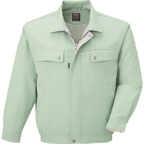 ■サンエス 夏 長袖ブルゾン モスグリーン色 Lサイズ WA104517L(1518715)[送料別途見積り][法人・事業所限定][外直送]