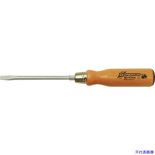■BONDHUS 木柄貫通マイナス・ドライバー(六角ボルスター付) 4.5×90 17302W(1528774)[送料別途お見積り][法人限定][掲外取寄]
