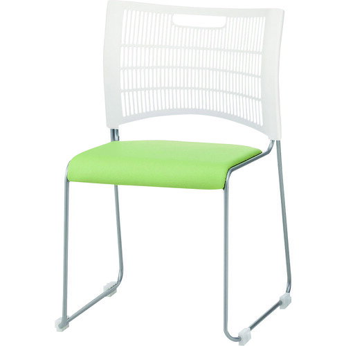 ■TOKIO スタッキング ミーティングチェア NSC-35L リーフグリーン NSC35LLG(1581248)[送料別途見積り][法人・事業所限定][外直送]