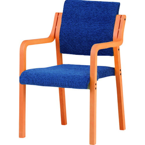 ■TOKIO 木製スタッキングチェア 肘付き FVM-5A Fネイビー FVM5AFNB(1587626)[送料別途見積り][法人・事業所限定][外直送]