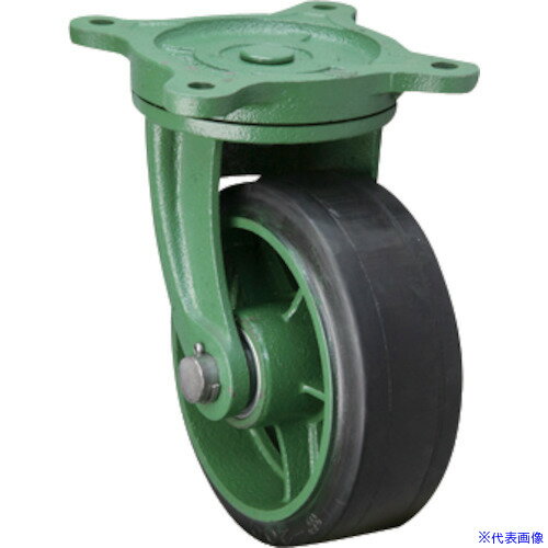 ■東北車輛製造所 鋳物製キャスター マリーナ用自在金具付ゴム車輪 200X90 200X90MTBRBN(1592709)[送料別途お見積り][法人限定][外直送]