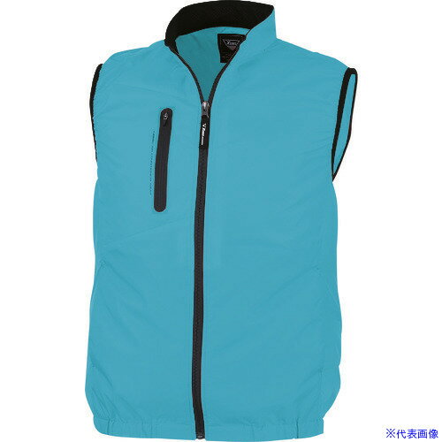 ■XEBEC 空調服ベストXE98010−44−3L ターコイズブルー XE98010443L(1609490)[送料別途お見積り][法人限..