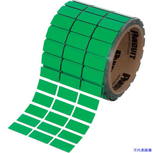 ■PANDUIT 熱転写プリンター用ラベル 配電盤向け銘板ラベル サイズ:50.8X25.4mm 屋内外仕様 緑 500枚入..