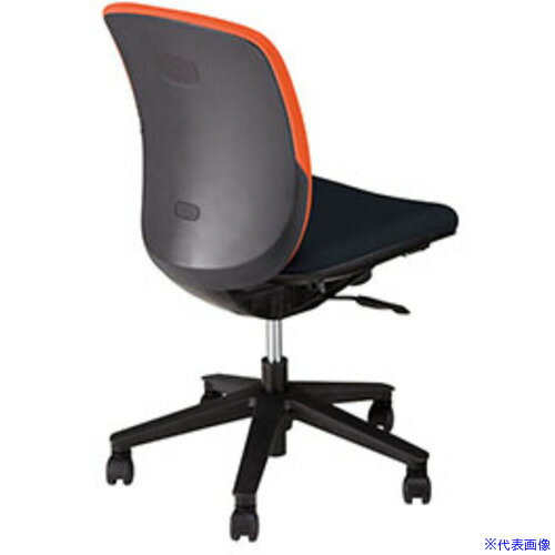 ■NAIKI 事務用チェア 背：オレンジ/座：ブラック 肘なし VE510FORB(1749743)[送料別途お見積り][法人限定][外直送]
