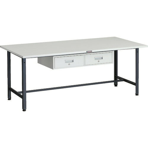 オレンジブック トラスコ中山　TRUSCOTRUSCO 軽荷重作業台(300kg)AE型 1800X900XH740 2列引出し付 ダークグレー色 〔品番:SAE1809FL2DG〕[ 注番:1833878]特長●深めの引出しを2列設置しており、工具などの保管に大変便利です。●引出しは使い勝手に応じて使いやすい位置に取り付けできます。●主要部が溶接構造のため耐久性に優れています。●スチール天板を使用し、汚れがひと拭きで取れ、割れや傷への耐久性に優れています。仕様●天板材質：スチール●間口(mm)：1800●奥行(mm)：900●高さ(mm)：740●脚部カラー：ダークグレー(DG)●アジャスターねじサイズ：M16×2.0●引出し：2列1段 FL-2（W・グリーン）●均等荷重(kg)：300●カタログ表記品番：SAE-1809FL2（色記号）●引出し内寸(mm)間口×奥行×深さ：380×445×111仕様2●FL−2W付●アジャスター調整範囲(mm)：20材質/仕上●天板：スチール天板●本体：スチールセット内容/付属品●引出し：2列1段 FL-2W注意●車上渡しのため、お客様での荷降ろしが必要です。●W、DG、YG色の場合引き出しはW色になります。●提供不可：chemSHERPA原産国（名称）日本JANコード4989999333107本体質量63kgオレンジブック トラスコ中山　TRUSCOTRUSCO 軽荷重作業台(300kg)AE型 1800X900XH740 2列引出し付 ダークグレー色 〔品番:SAE1809FL2DG〕[注番:1833878][本体質量：63kg]分類》物流・保管用品》作業台》軽荷重作業台☆納期情報：メーカー直送品（送料元払い）【法人限定＝会社名ご記入お願い致します。】 ※北海道・沖縄・離島は運賃別途商品も含む