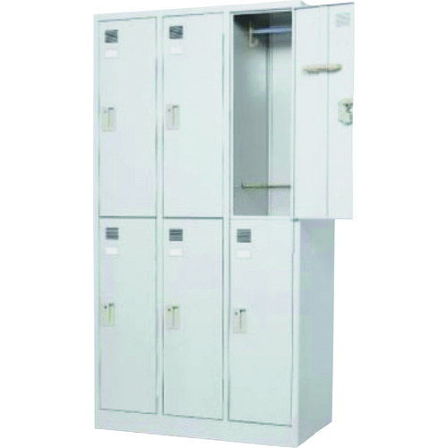 ■東洋 6人用ロッカー ダイヤル FLK6DWH(1835520)[送料別途お見積り][法人限定][外直送]