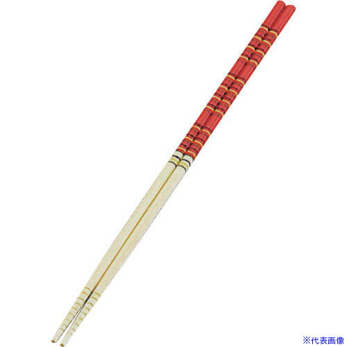■TKG 松尾物産 竹製 歌舞伎菜箸 赤 36cm ASI22036(1876713)[送料別途見積り][法人・事業所限定][掲外取..