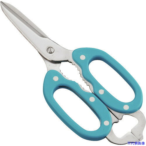 ■TKG インテックカネキ 料理バサミ コックさん 青 BLY1602(1878446)[送料別途見積り][法人・事業所限定..