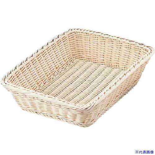 ■TKG 萬洋 樹脂バスケット 角長 40cm浅型 白 WBS2302(1941217)[送料別途見積り][法人・事業所限定][掲外取寄]