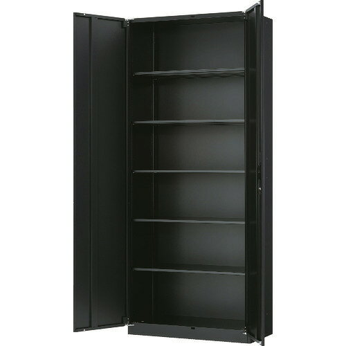 ■TRUSCO ユニット型壁面書庫 両開き H2160 アジャスター付 BK色 UHBK21B(1947843)[法人限定][直送元]