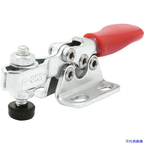 オレンジブック トラスコ中山　TRUSCOST−SMITH 横型トグルクランプ 〔品番:STH205U〕[ 注番:1954444]特長●レバーを倒して下方向にクランプします。●クランプボルトの位置が調整出来ます。仕様●全長(mm)：69●押圧力(kN)：0.15〜0.3●ハンドル操作角度(°)：60●付属ボルト径：M4●取付方法：フランジ取り付けベース●締付力(kN)：0.15〜0.3仕様2●下方押え型●水平ハンドル●フランジベース材質/仕上●SPCC亜鉛メッキ●パッド：クロロプレンゴムセット内容/付属品注意原産国（名称）インドJANコード4995889354770本体質量30gオレンジブック トラスコ中山　TRUSCOST−SMITH 横型トグルクランプ 〔品番:STH205U〕[注番:1954444][本体質量：30g]《包装時基本サイズ：69×24×18》〔包装時質量：30g〕分類》手作業工具》クランプ・バイス》トグルクランプ☆納期情報：仕入れ先通常在庫品 (欠品の場合有り)