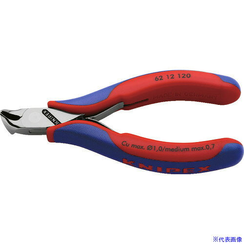 オレンジブック トラスコ中山　TRUSCOKNIPEX 6212−120 エレクトロニクス斜ニッパー 〔品番:6212120〕[ 注番:1955226]特長●高周波焼き入れを施した切断刃は硬度約56HRCです。仕様●全長(mm)：120●切断能力(mm)硬線：φ0.7●切断能力(mm)軟線：φ0.3〜1.0●切断能力(mm)中硬線：φ0.7●ハンドル：コンフォート●先端角(°)：15仕様2●片刃●鍛造、多段階油焼き入れ●先端角：15°●遊びのない精密ボックスジョイント材質/仕上●特殊工具鋼●グリップ：コンフォートセット内容/付属品注意原産国（名称）ドイツJANコード4003773048008本体質量70gオレンジブック トラスコ中山　TRUSCOKNIPEX 6212−120 エレクトロニクス斜ニッパー 〔品番:6212120〕[注番:1955226][本体質量：70g]《包装時基本サイズ：187×71×48》〔包装時質量：93g〕分類》手作業工具》プライヤー・ニッパー・ピンセット》ニッパー☆納期情報：仕入れ先通常在庫品 (欠品の場合有り)