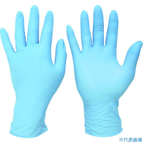 ■ミドリ安全 ニトリル手袋 加硫促進剤不使用 ベルテ728 ブルー 粉無 100枚 L VERTE728L(1955818)