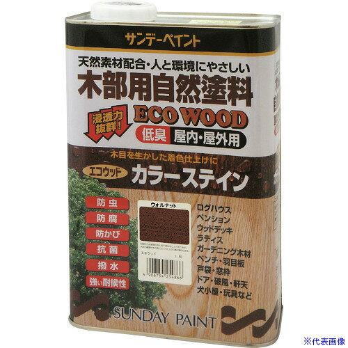 ■サンデーペイント エコウッドカラーステイン 屋内用つや消しクリヤー 1600M 25474...