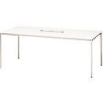 オレンジブック トラスコ中山　TRUSCOPLUS 346233)b−Foret テーブル BF−189R W4 〔品番:BF189RW4〕[ 注番:1966492]特長●清潔感あふれるホワイトカラー、多様なワークスタイルを実現するデスクシリーズ「b-Foret（ビーフォレット）」ミーティングテーブルW1800mmタイプです。●パソコンを活用した作業やミーティングに便利なセンター配線ボックス付きのワークテーブルです。●天板中央に設けた配線口に、コンセントやまとめたコードなどを置ける配線受けがセットされてワークスペースをすっきり保ちます。仕様●天板下有効H(mm)：582●下肢空間W(mm)：1717●色：天板：ホワイト、脚：シルバー●天板厚(mm)：18●最大積載質量(kg)：40仕様2●配線ボックス、配線受け(寸法：W528×D200×H100mm）付●アジャスター付●組立品材質/仕上セット内容/付属品注意●組立・施工が必要な商品です。●組立・施工をご依頼の際は別途料金かかります。原産国（名称）日本JANコード本体質量33kgオレンジブック トラスコ中山　TRUSCOPLUS 346233)b−Foret テーブル BF−189R W4 〔品番:BF189RW4〕[注番:1966492][本体質量：33kg]分類》オフィス・住設用品》オフィス家具》会議用テーブル☆納期情報：オレンジブック掲載以外でメーカー直送品【法人限定＝会社名ご記入お願い致します。】