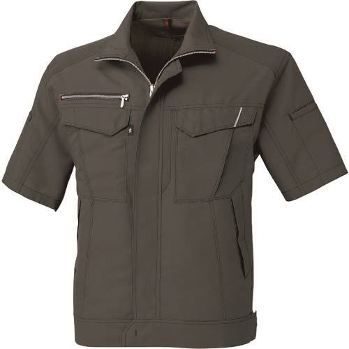 ■コーコス 半袖ブルゾン チャコール Lサイズ A807023L(1976876)[送料別途お見積り][法人限定][掲外取寄]