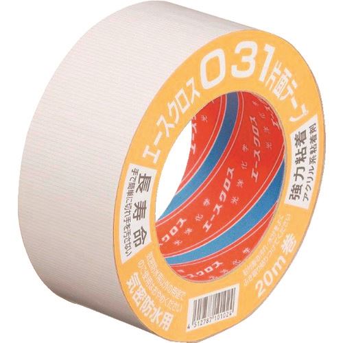 オレンジブック トラスコ中山　TRUSCO光洋化学 エースクロス031白 50mm×20m 〔品番:0315020WH〕[ 注番:2003894]特長●トルエン・キシレン・可塑剤等を使用せず、環境に優しいです用途●気密フィルム・断熱材等のジョイント・固定・補修などに。仕様●色：白●幅(mm)：50●長さ(m)：20●厚さ(mm)：0.23●テープカット条件：手で切断可能●両面/片面：片面●粘着力(N/25mm)：44●タイプ：片面仕様2●片面気密防水●粗面用●剥離紙付材質/仕上●基材:ポリエチレンクロスセット内容/付属品注意原産国（名称）日本JANコード4512787101079本体質量340gオレンジブック トラスコ中山　TRUSCO光洋化学 エースクロス031白 50mm×20m 〔品番:0315020WH〕[注番:2003894][本体質量：340g]《包装時基本サイズ：125×125×50》〔包装時質量：340g〕分類》梱包用品》テープ用品》気密防水テープ☆納期情報：オレンジブック掲載以外でメーカー直送品【法人限定＝会社名ご記入お願い致します。】