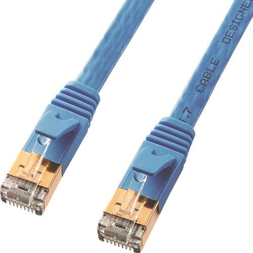 ��SANWA ���ƥ���7�ե�å�LAN�����֥� �֥롼 1m KBFL701BLN(2011950)[ˡ�͸���][��ľ����]