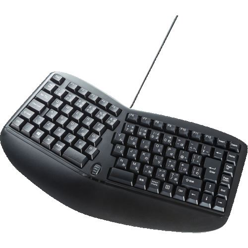 ■SANWA エルゴノミクスキーボード SKBERG3BK(2033644)[法人限定][外直送元]