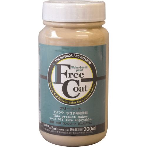 オレンジブック トラスコ中山　TRUSCOアトムペイント 水性フリーコート 200ML ラタン 〔品番:0000123112〕[ 注番:2037117]特長●つやを抑えた落ち着いた仕上がりの塗料です。●つや消しタイプより汚れに強く、メンテナンスが容易です。●屋外から屋内のかべ紙（ビニルクロス）まで幅広く塗れる多用途塗料です。●最大312色の取り揃え（0.7L、1.6L、3L）で、リフォーム・リノベーションにもお奨めです。用途●屋外木部：ラティス、ベンチ、外板、戸袋などに。●屋内木部：巾木、窓枠、家具などに。●鉄部：門扉、フェンス、物置などに。●コンクリート：内かべ、外かべ、ブロック塀などに。●室内：かべ紙（ビニルクロス）、しっくい、モルタル、砂かべ、京壁、繊維かべなどに。仕様●色：ラタン●容量(L)：0.2●塗布面積(［［M2］］)：約2(畳換算約1.3枚分)●指触乾燥時間：夏期/約1、冬期/約2〜3仕様2●塗り面積(m2)：2（畳枚数換算約1.3枚）●液性：水性半つや●希釈剤：通常不要・濃いときは水道水で5%以内●塗回数：1回塗り●建築基準法対応製品：F☆☆☆☆材質/仕上●合成樹脂（アクリル）セット内容/付属品注意●鉄部への塗装は、事前にさび止め塗料を塗ってください。●繊維かべや砂壁に塗装の際は、事前にアトム水性下塗剤をご使用ください。●気温5度以下の場合、湿度85%以上の場合は塗装を避けてください。●塗れない場所の代表例：浴室床・ユニットバス・池など水が溜まる所・油分がある所・アルミ・ステンレス。●磁器タイル・化粧合板・アクリルやABS以外のプラスティック。原産国（名称）日本JANコード4971544231129本体質量0.27kgオレンジブック トラスコ中山　TRUSCOアトムペイント 水性フリーコート 200ML ラタン 〔品番:0000123112〕[注番:2037117][本体質量：0.27kg]《包装時基本サイズ：61×61×120》分類》工事・照明用品》塗装・内装用品》塗料☆納期情報：オレンジブック掲載以外でメーカー直送品【法人限定＝会社名ご記入お願い致します。】