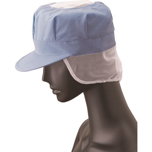 ■サンペックス 八角帽子 メッシュケープ付き 衛生帽子 サックス F G5023(2048192)