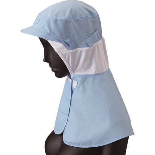 ■サンペックス ロングフード 衛生帽子 サックス M RN6911M(2048194)[送料別途お見積り][法人限定][掲外..