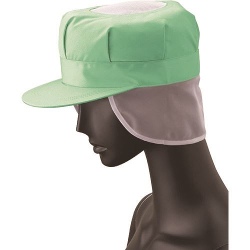 Hats - ■サンペックス 八角帽子 メッシュケープ付き 衛生帽子 グリーン M US2654M(2049740)[送料別途お見積り][法人限定][掲外取寄]