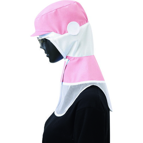 ■サンペックス ロングフード 衛生帽子 ピンク M CD590D1M(2049745)