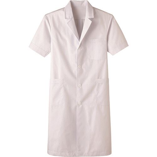 ■サンペックス 男子S型診察衣 半袖 抗菌 MR118S(2052913)[送料別途お見積り][法人限定][掲外取寄]