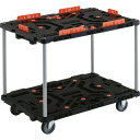 ■TRUSCO 連結式樹脂製2段台車 ビートル 900X600 自在3輪 コボレ止めセット とめたろう付 ハンドルなし BT920KJ3E100T(206340...
