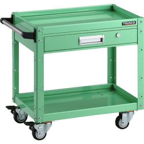 ■TRUSCO ツールワゴン イーグルワゴン 600×400×H600 引出付 ウレタン4輪自在 ヤンググリーン EGW662VUJ..