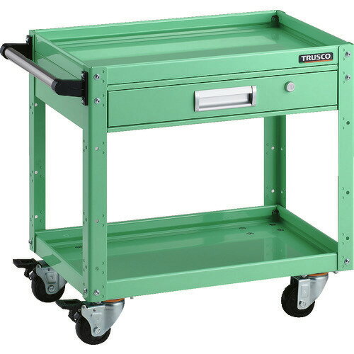 ■TRUSCO ツールワゴン イーグルワゴン 600X400 引出付 4輪自在 ヤンググリーン EGW662VJYG(2064243)