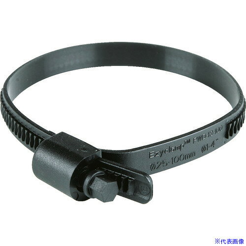 ■HCL 樹脂製ホースバンド Ezyclamp 締付径25.0～100.0mm 対辺8.0mm ナイロン66 PWD13100SCPA66BK(2068226)