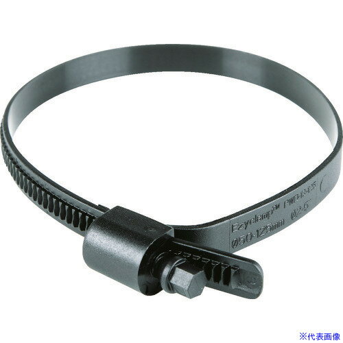 ■HCL 樹脂製ホースバンド Ezyclamp 締付径25.0～125.0mm 対辺8.0mm ナイロン66 PWD13125SCPA66BK(2068227)